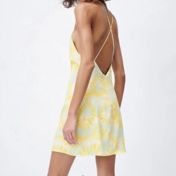 Zara Sun Pattern Mini Dress Size Medium - Picture 1 of 11
